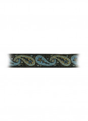 Paisley Jacquard Ribbon Trim Blue/Gold/Black