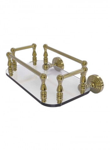 Wall Mounted Towel Shelf Clear/Gold 10.2x8x4.5inch