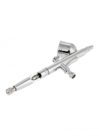 Dual Action Airbrush Air Compressor Kit Black/Silver/White