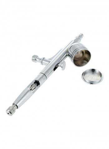 Dual Action Airbrush Air Compressor Kit Black/Silver/White