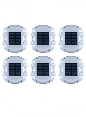 Pack Of 6 Solar Powered Driveway Light With Screws White/Black