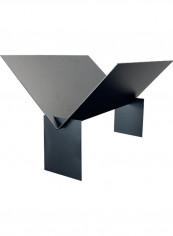 V-Shaped Wrought Iron Magazine Rack Black