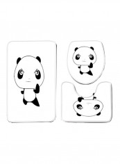 3-Piece Printed Mat Set Black/White M