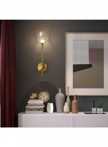 E27 LED Postmodern Minimalist Copper Glass Wall Light Gold/Clear