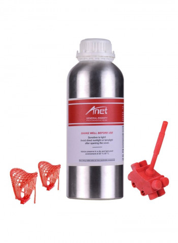 Photopolymer Curing Resin For 3D Printer 1000millilitre Red