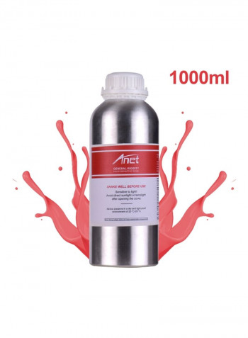 Photopolymer Curing Resin For 3D Printer 1000millilitre Red