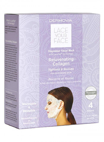 Pack Of 4 Rejuvenating Collagen Facial Mask
