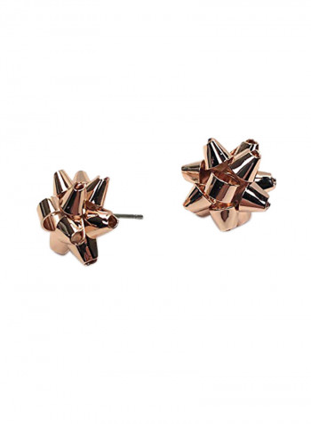 Bow Brass Stud Earrings