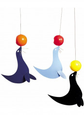 The Three Happy Sealions Hanging Nursery Mobile
