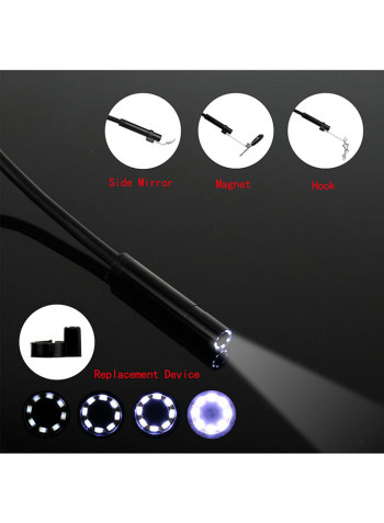 Industrial Endoscope Borescope Inspection Camera Built-In 8 Pieces Of LEDs 8mm Lens With 4.3 Inch High-definition 1080P Display Screen 16.5 x 16.5 x 6.5cm black