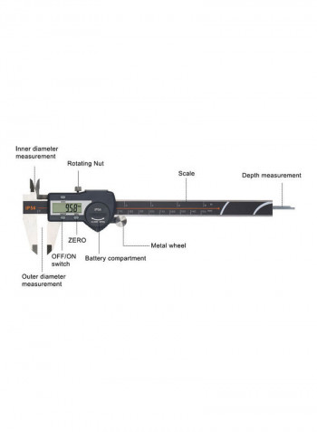 Waterproof Digital Vernier Calliper With LCD Display Multicolor 18.4cm