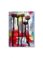 Abstract Painting Wall Art Canvas Black 50x70centimeter