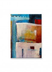 Abstract Painting Wall Art Canvas White 50x70centimeter