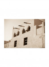Architecture Abstract On Canvas Painting Brown 70x50centimeter