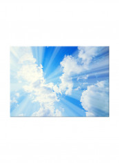 Blue Sky With Clouds And Sun Rays On Canvas Painting Blue 70x50centimeter