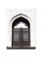 Iron Gate With White Walls On Canvas Painting Black /White 50x70centimeter