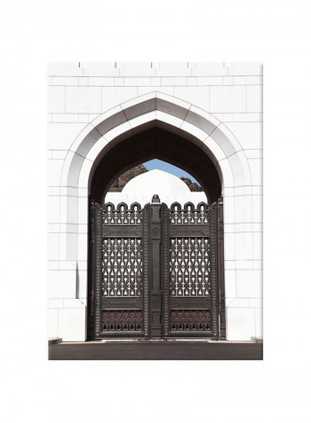Iron Gate With White Walls On Canvas Painting Black /White 50x70centimeter