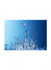 Motion Water Drops On Blue Background On Canvas Painting Blue 70x50centimeter