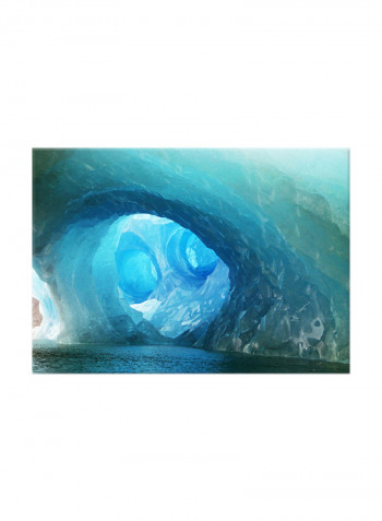 Ice Cave On Canvas Painting Blue 70x50centimeter