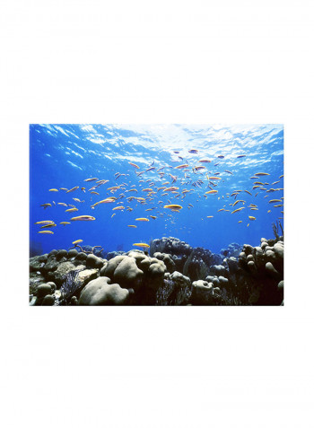 Underwater Canvas Painting Blue 70x50centimeter
