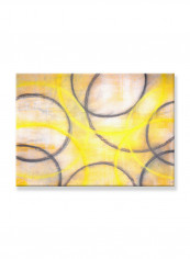 Abstract Painting Wall Art Canvas Yellow 70x50centimeter