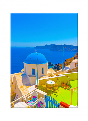 Santorini Oia Greece View On Canvas Painting Multicolour 50x70centimeter