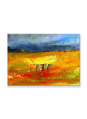 Abstract Painting Wall Art Canvas Blue 70x50centimeter