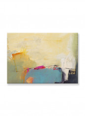 Abstract Painting Wall Art Canvas Yellow 70x50centimeter