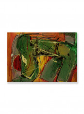 Abstract Painting Wall Art Canvas Green 70x50centimeter