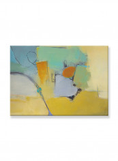 Abstract Painting Wall Art Canvas Yellow 70x50centimeter