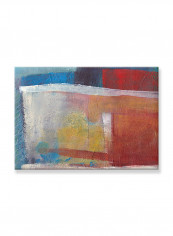 Abstract Painting Wall Art Canvas White/blue 70x50centimeter
