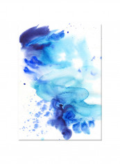 Blue Watercolor Art Canvas Painting Blue 50x70centimeter