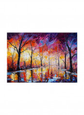 Vintage Abstract Oil Art Canvas Painting Multicolour 70x50centimeter