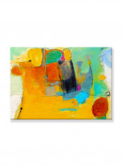 Abstract Painting Wall Art Canvas Yellow 70x50centimeter