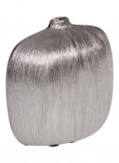Small Jacey Ceramic Vase Silver Metalic 9.5 x 5.5 x 8.5inch