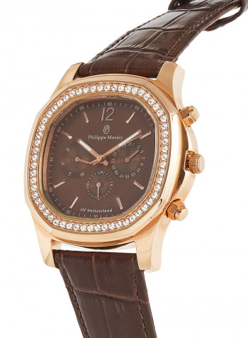 Men's Leather Analog Wrist Watch LS1151ROO