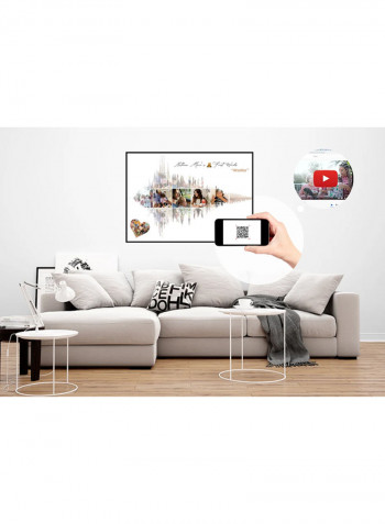 Customized Mosaic Soundwave Wall Painting With QR Code To Scan And Reveal The Hidden Message/Video Multicolour A4