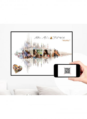 Customized Mosaic Soundwave Wall Painting With QR Code To Scan And Reveal The Hidden Message/Video Multicolour A4