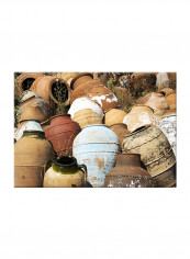 Clay Vases On Canvas Painting Multicolour 70x50centimeter