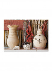 Vintage Clay Vases Photo On Canvas Painting Multicolour 70x50centimeter