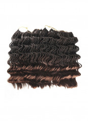 6-Piece Wavy Twist Crochet Hair Extension Brown 14inch