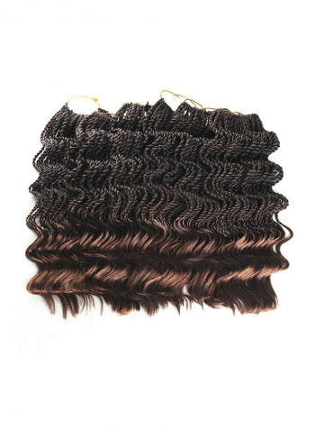 6-Piece Wavy Twist Crochet Hair Extension Brown 14inch