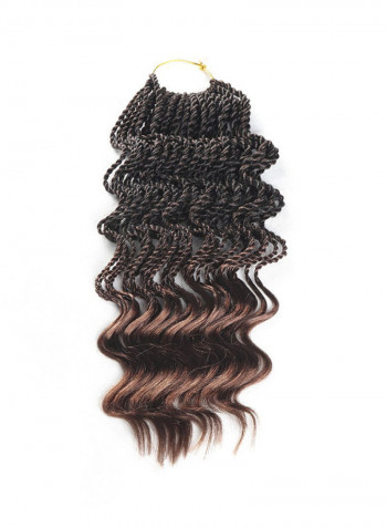 6-Piece Wavy Twist Crochet Hair Extension Brown 14inch