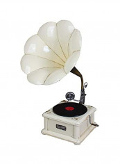 Antique Vintage Ornaments Decorative Retro Phonograph White/Black