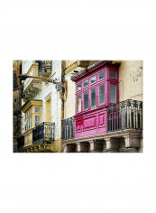 Vintage Pink Balcony On Canvas Painting Multicolour 70x50centimeter