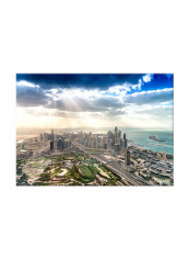 Dubai Landscape With Famous Landmarks On Canvas Painting Multicolour 70x50centimeter