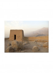 Old Traditional Arab House Art Canvas Painting Brown 70x50centimeter