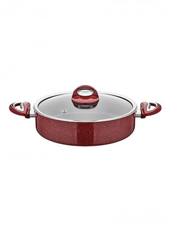 Granite Shallow Casserole Red/Clear 32cm
