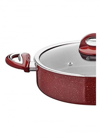 Granite Shallow Casserole Red/Clear 32cm