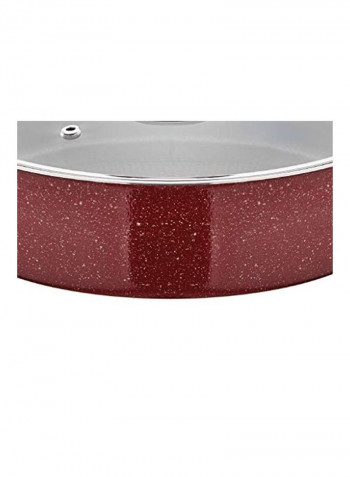 Granite Shallow Casserole Red/Clear 32cm